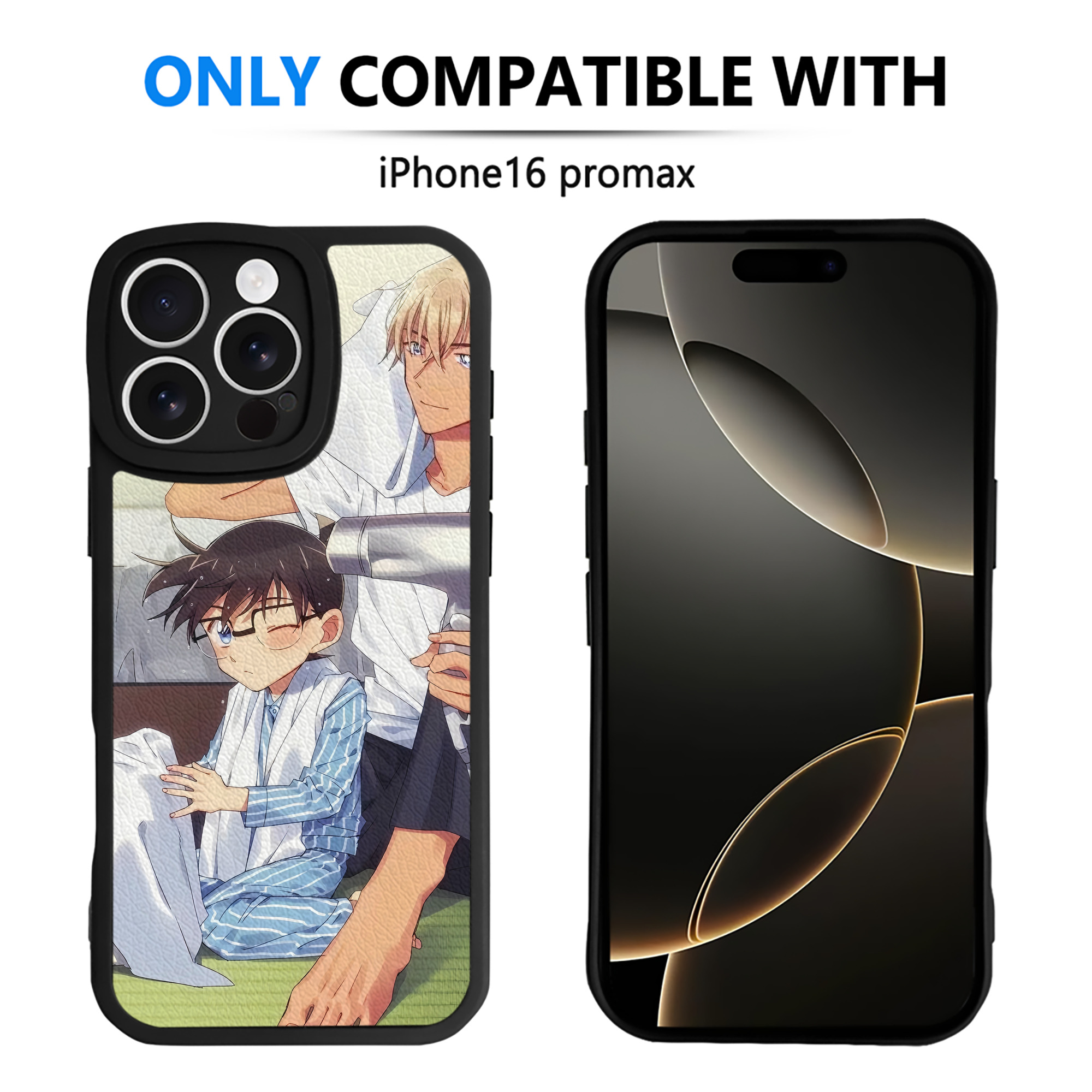 （画像用） 名探偵コナン Detective Conan 【iPhone 16シリーズ対応】シリコンスマホケース（レザー調） 材質：シリコン